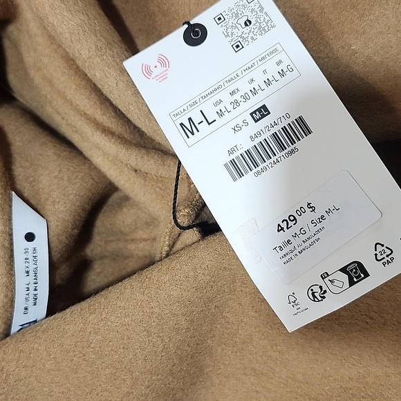BNWT! DOUBLE SIDED WOOL COAT ZW COLLECTION( original price 429 plus tax) - Picture 10 of 10